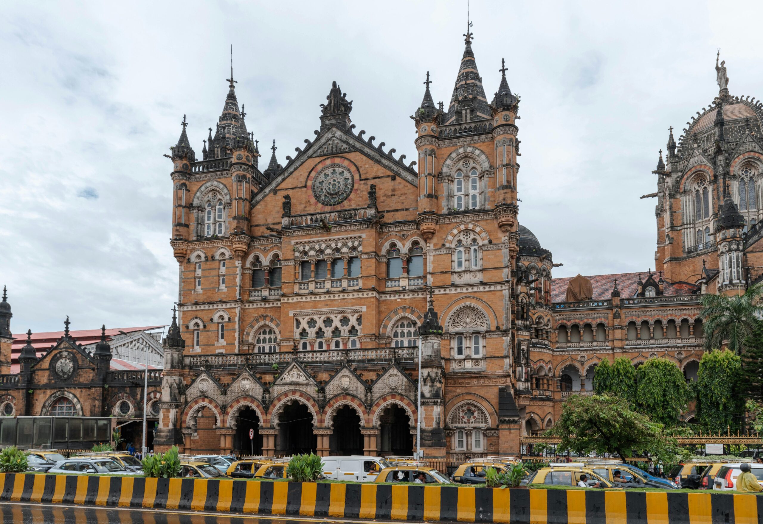 Historic Chhatrapati Shivaji Terminus in Mumbai showcasing Victorian Gothic architecture.